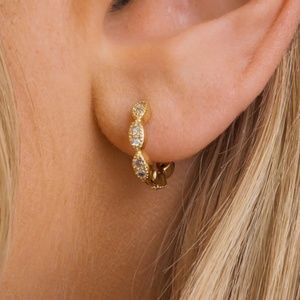 NEW JacqMaria Gold Huggie Earrings